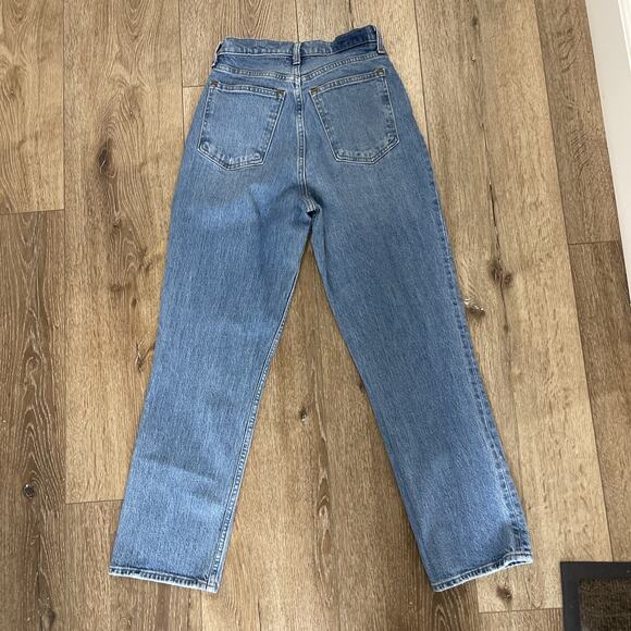 Abercrombie Women Sz 28 90s Straight Ultra High Rise Jean Blue Curve Love Baggy - Picture 10 of 12